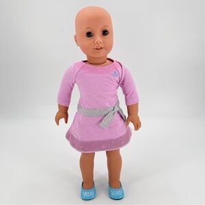 American Girl 2014 Truly Me Alopecia Cancer Bald Medium Skin Tone Brown Eyes 18”